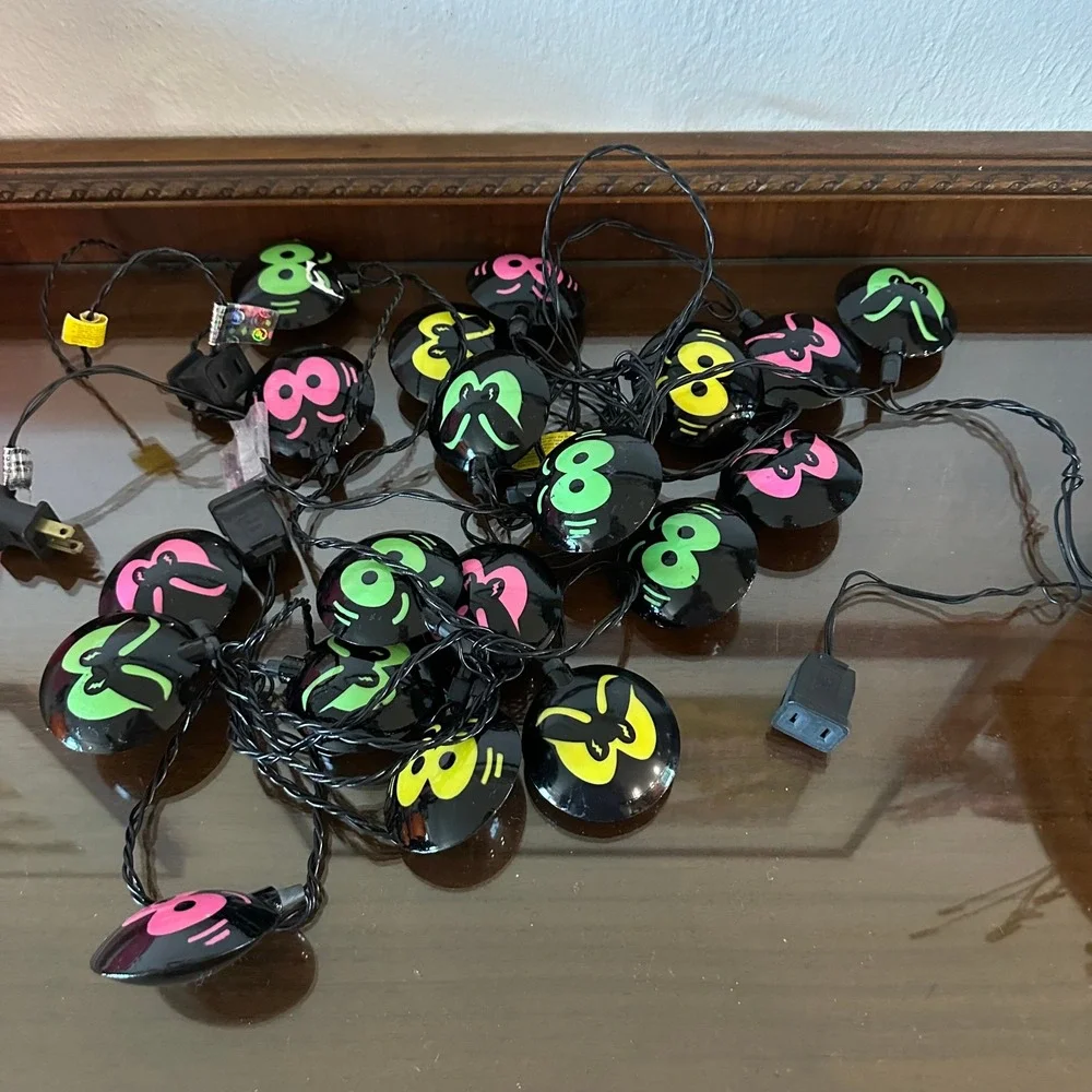 Colorful Monster Eye Novelty String Lights Halloween Decor Pink Green Yellow